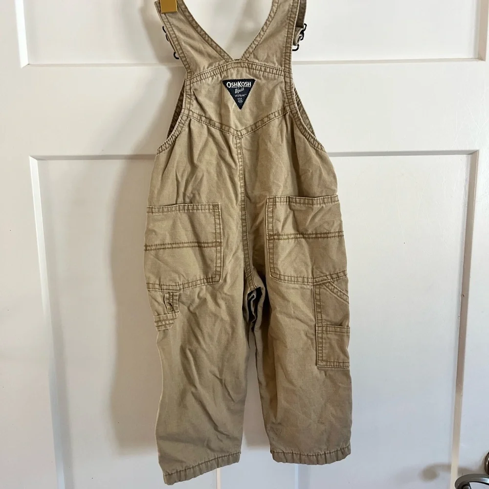 OshKosh B'gosh Tan Kids Overalls 18 mth lightly lined